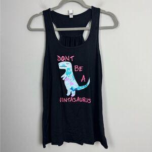 BELLA CANVAS | Black Funny Tank Top with Dinosaur Graphic Women’s Size X-Large